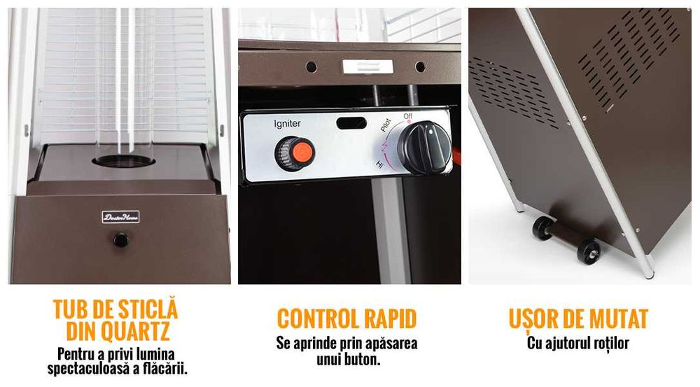 Incalzitor Terasa pe Gaz Doctor Home, 13000W, Otel Inoxidabil