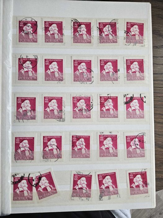 Colecție uriașă timbre Polonia: 35 pagini, ~1000 buc, serii complete + duplicate