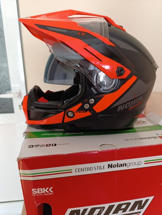 Каска Nolan N70-2 X ECE 22.06 Stunner N-Com Flat Black/Orange - M