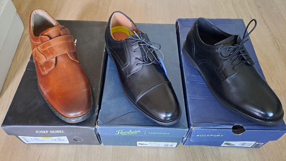Мъжки кожени обувки  Florsheim,Rockport-номер 45;44.5