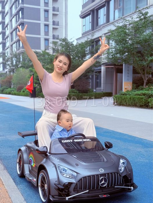 Детский Электромобиль Mercedes-Benz GTR 24V, дрифткар, LED, Bluetooth