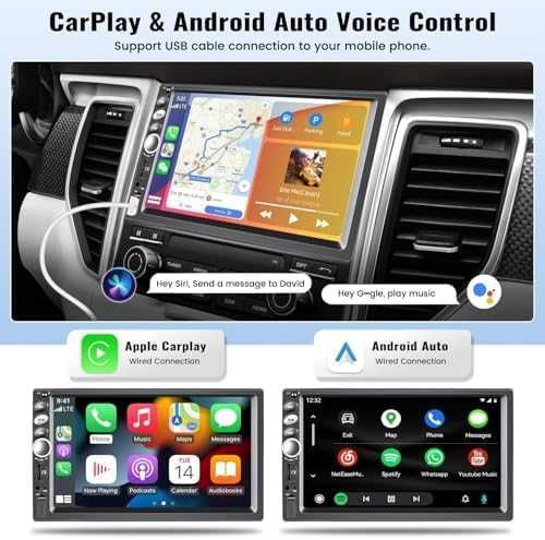 Нов 7" Двоен Дин CarPlay/Android Auto Радио + Камера за Заден Ход