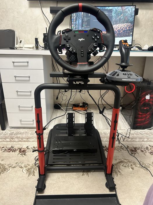 Volan Gaming PXN VD4 Bundle cu Stand NEXT LEVEL RACING Wheel Stand Lite 2.0 si JoyStick THRUSTMASTER SimTask FarmStick