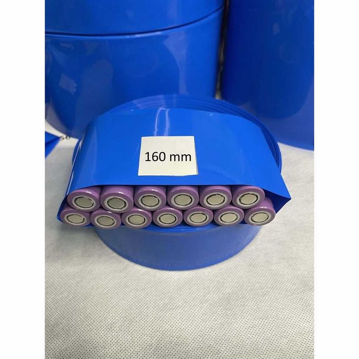 Tub termocontractabil Cellpack albastru pentru acumulatori și baterii 18650, la metru (1 m), diametre 120 mm, 160 mm și 200 mm