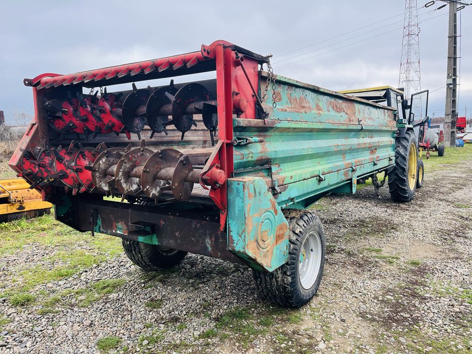 Mig gunoi, remorca de imprastiat balegar 6.5 Tone, Kirchner 3 lanturi