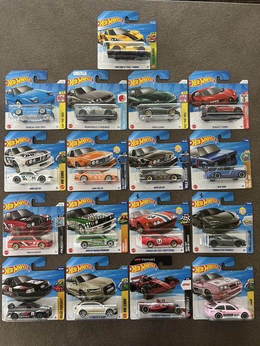 Hotwheels колички Ferrari BMW audi toyota supra nissan GTR  formula1 ford sierra bugatti matcbox