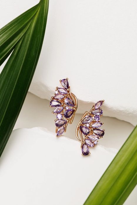 Cercei cupru placat cu aur roz