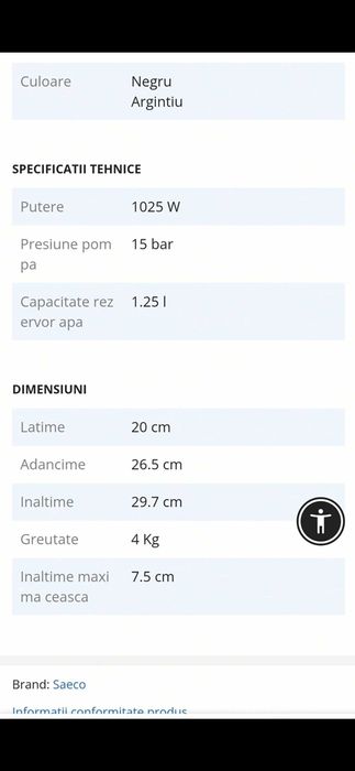 Espresor  Saeco Poemia