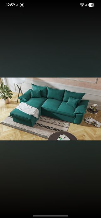 Зелен диван десен