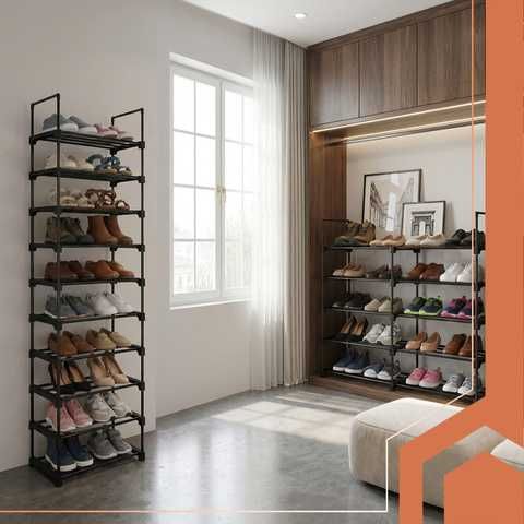 Метална етажерка за обувки / Поставка за обувки / Рафт за обувки