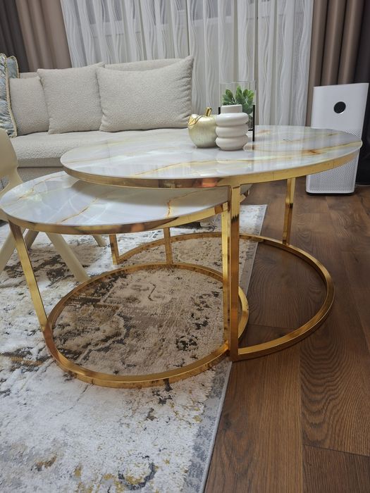 Холна маса! Стъкло с мраморна шарка!