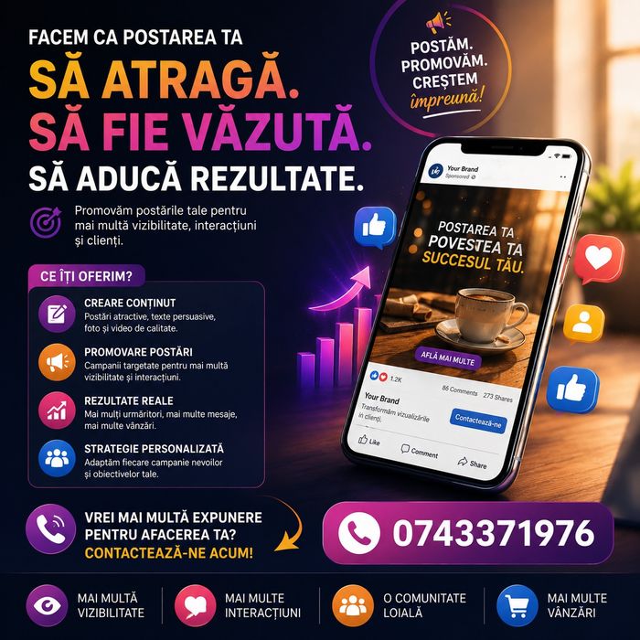 Reclama Creare continut social media  promovare produse