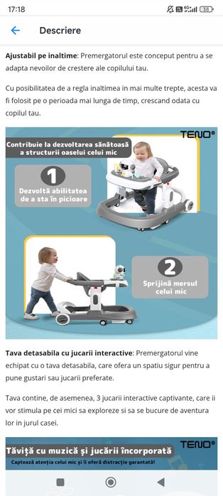 Premergător Teno Baby Walker