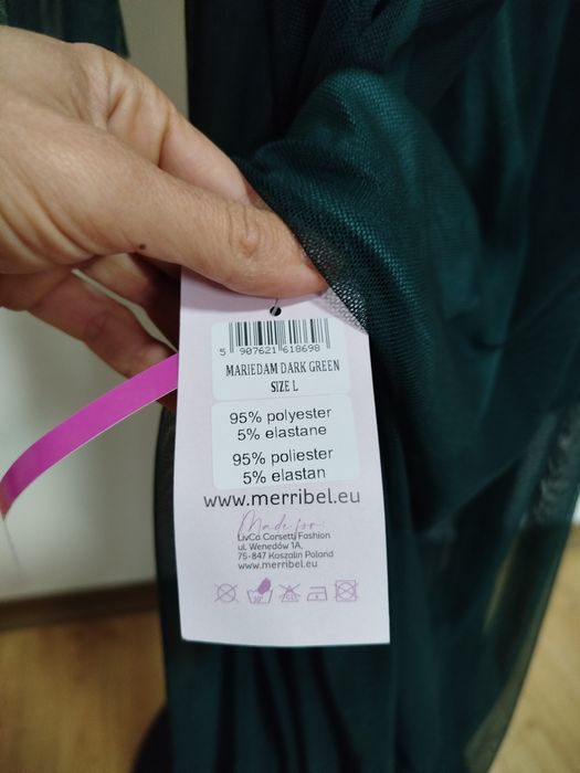 Тъмно зелена рокля L размер
