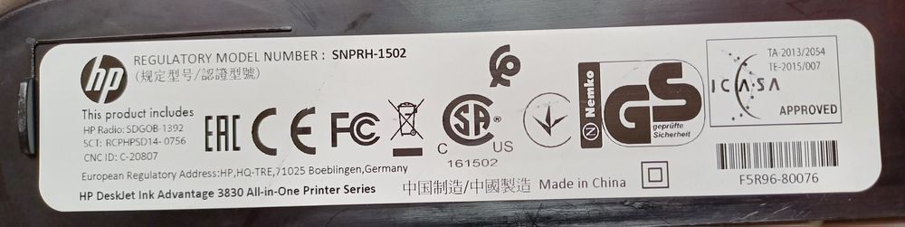 Imprimanta HP deskjet 3835