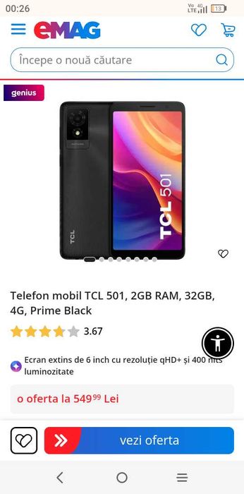 Telefon TCL 501 32 GB 2 RAM