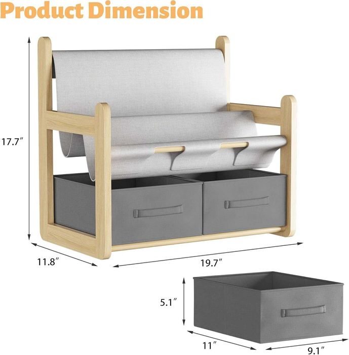 2-етажна детска етажерка чекмеджета Монтесори органайзер книги детска