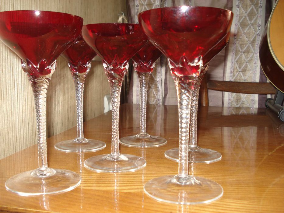 Хрустальные фужеры - Богемское Стекло. Набор. 6 штук.