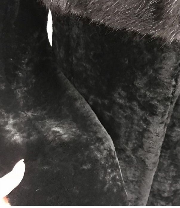 Шуба мутон с норкой