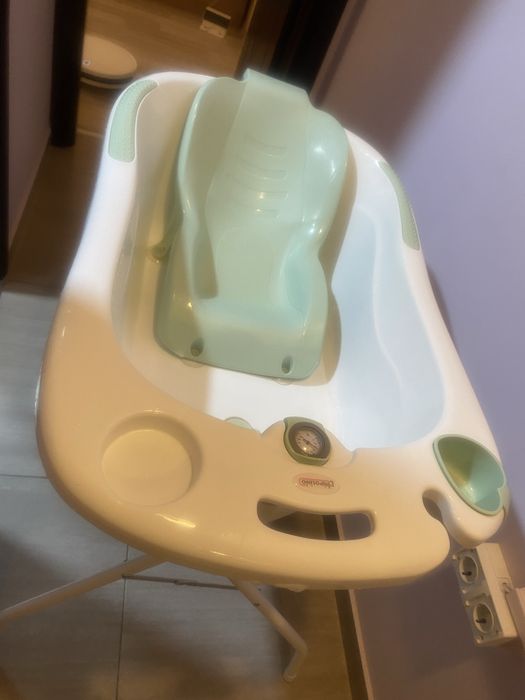 Вана за къпане за бебе със стойка и термометър