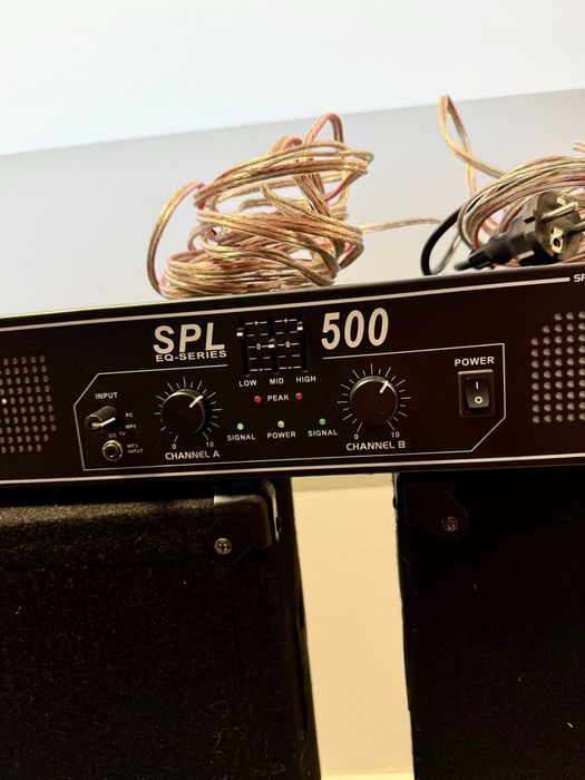 Kомплект – 2 пасивни колони Malone 800W + усилвател Skytec SPL-500 - като нов