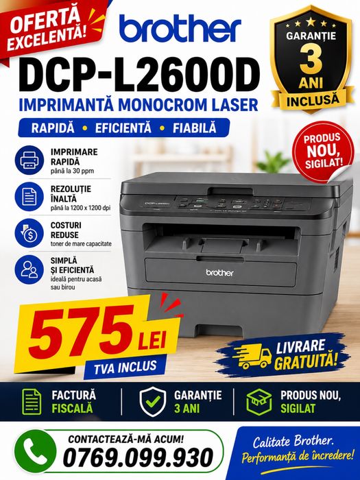 Brother DCP-L2600D | Produs nou, sigilat | Livrare gratuita
