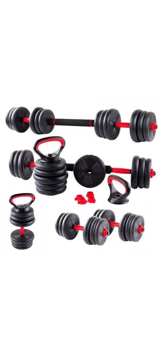 Set Gantera reglabila kettlebell FitTronic 6 in 1 de 40 kg, cu o multitudine de combinatii posibile