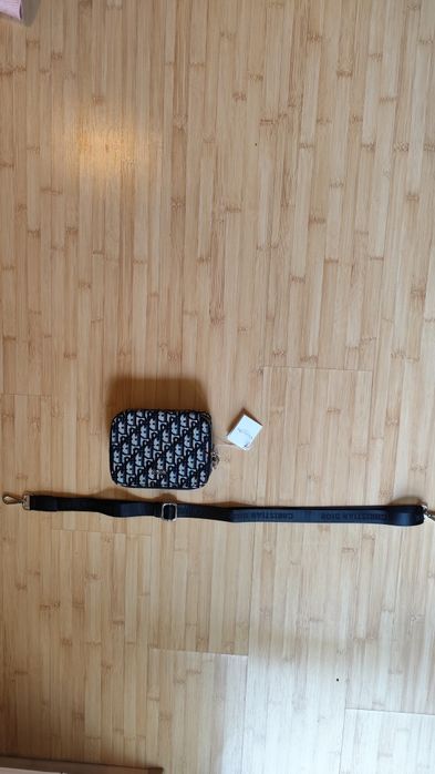 Geantă Dior Zipped Pouch cu Strap NOUĂ cu Etichetă - Blue Oblique Jacquard