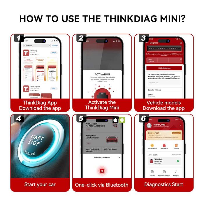 THINKCAR THINKDIAG MINI – Bluetooth OBD2 диагностичен скенер