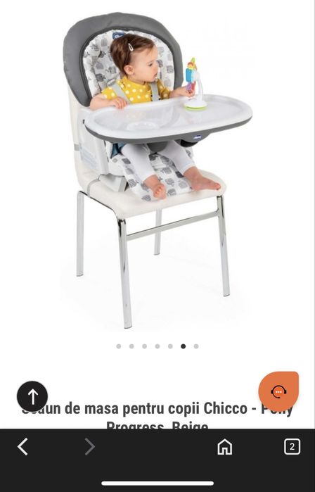 Scaun masa Chicco Polly Progress 5 in 1