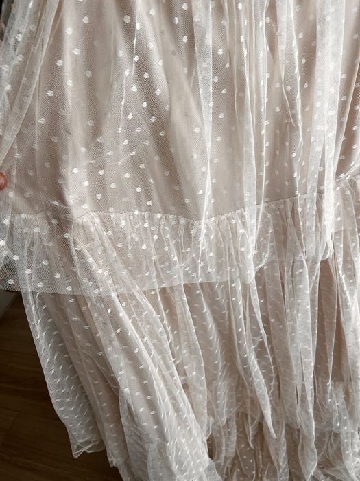 Rochie lunga, eleganta, nude