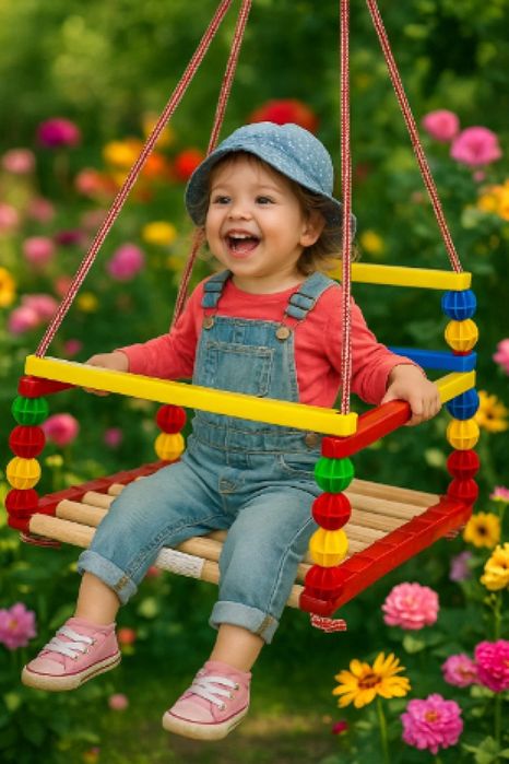 Дървена люлка за деца