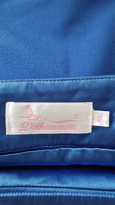 Fustă albastră elegantă Dabuwawa | talie înaltă | tiv ondulat |