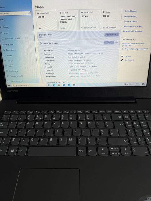 Lenovo IdeaPad 320 15.6” / Pentium N4200 / 8GB RAM / 1TB HDD
