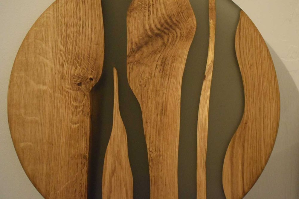 Platou din lemn de stejar și rășină epoxidică