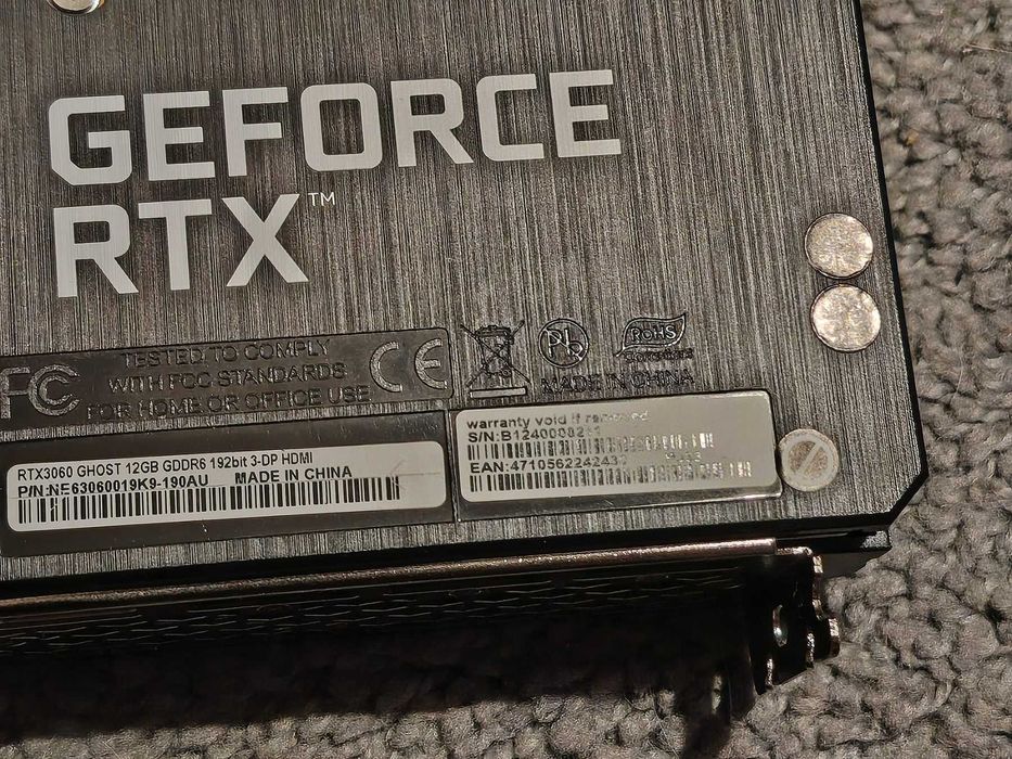 Видео Карта Gainward RTX 3060 Ghost 12GB GDDR6 192bit