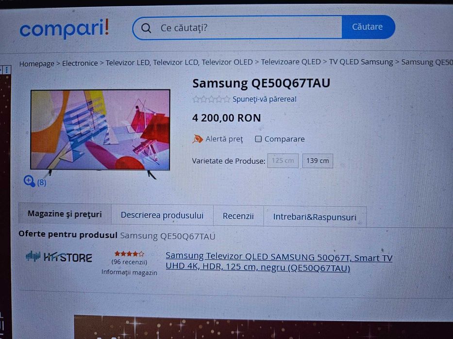 Vand televizor smart QLED Samsung defect