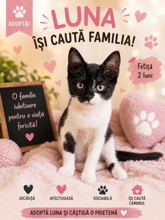 Luna 2 luni ,fetita iubitoare pentru adoptii