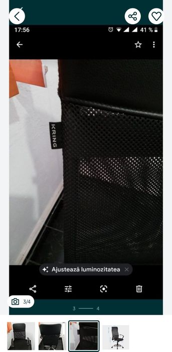 Scaun de birou ergonomic Kring Fit, Mesh Negru