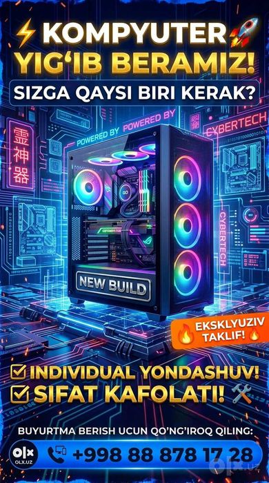 Kompyuter Yig'ish Xizmati | Gaming va Office PC (Kafolat bilan)
