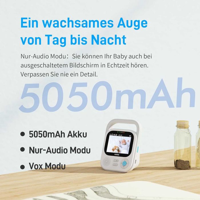 Бебефон, монитор с камера, 5050 mAh, 1400 фута обхват