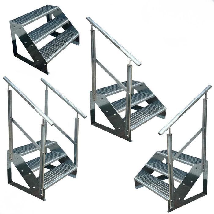 Метално стълбище 2 и 3 стъпала | Свободностоящо | Поцинковано