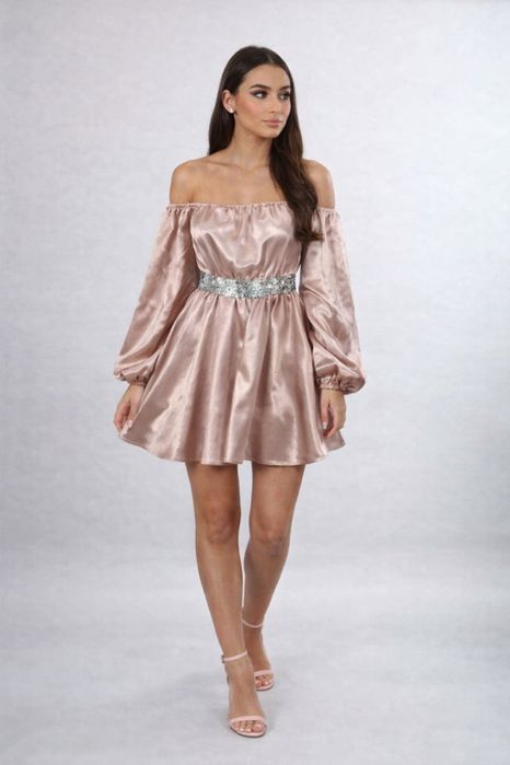 Rochie din satin roz