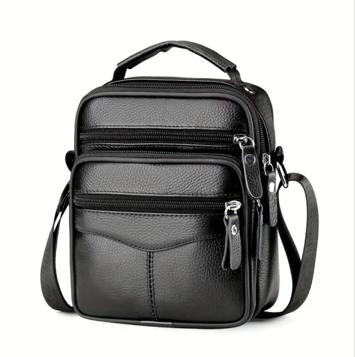 Мъжки елегантни ретро чантички с дръжка /Черна ест. кожа -10%Промоция