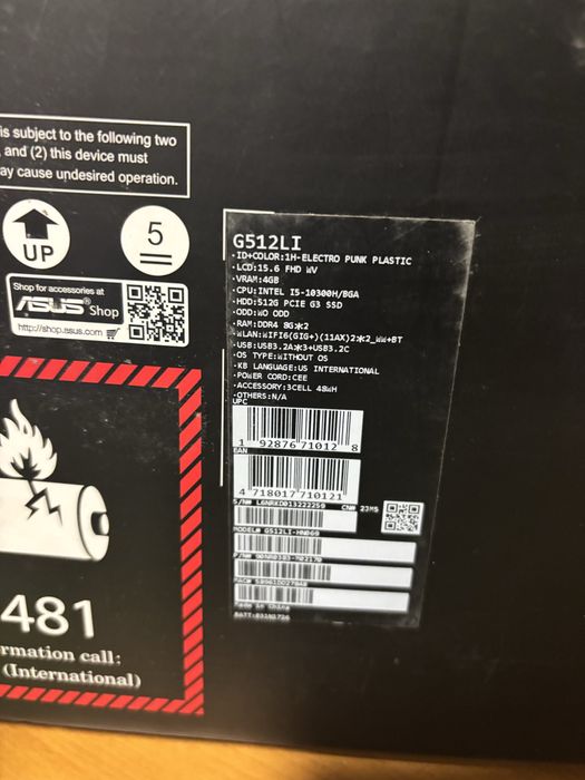 Laptop Gaming  Asus Rog  i5 Gen 10 impecabil