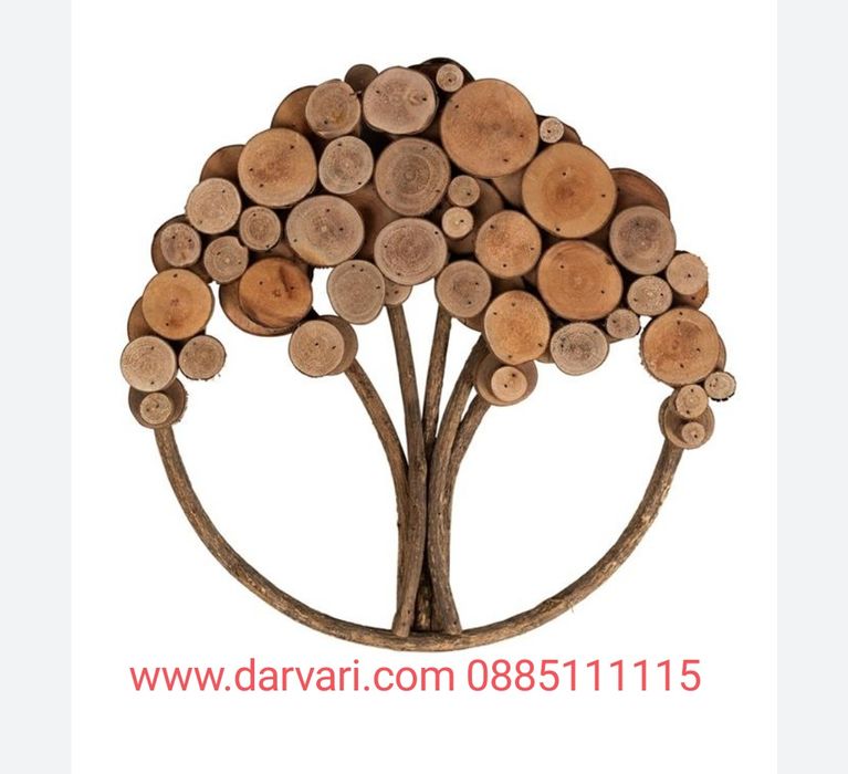 дървени шайби от различни видове дървесина