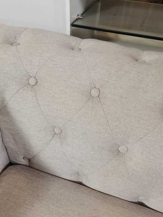 Canapea cu 3 locuri din țesătură bej, Beliani