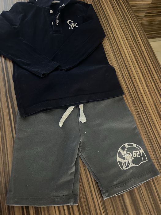 Комплект за момче 4-5 години: Блуза Calvin Klein + къси панталонки (ръст 110-116)