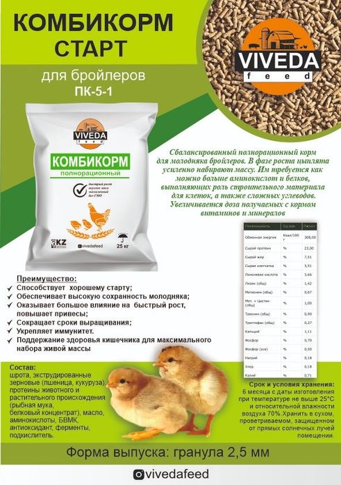 В продаже корма для сельхоз птиц