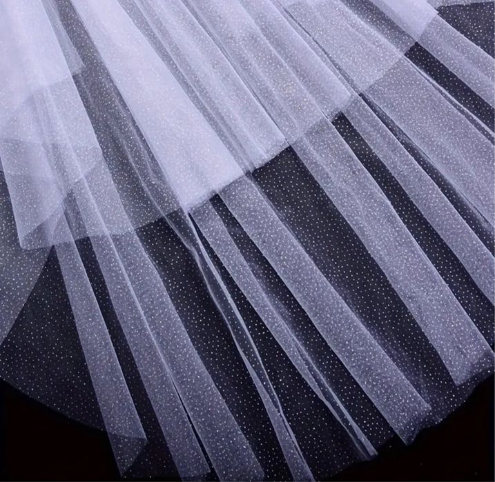 Voal dublu cu sclipici